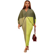 Fashion Print Bat Sleeve Maxi Dress YF 10263