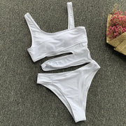 Sexy Hollow Out Bikini One Piece Swimsuit CASF 8971