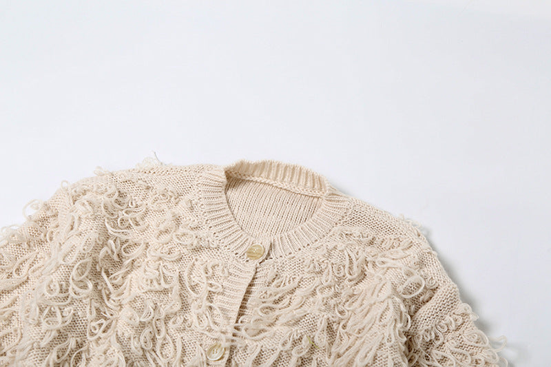 Knitted Tassel Woolen Jacket GZJQ W24L54752