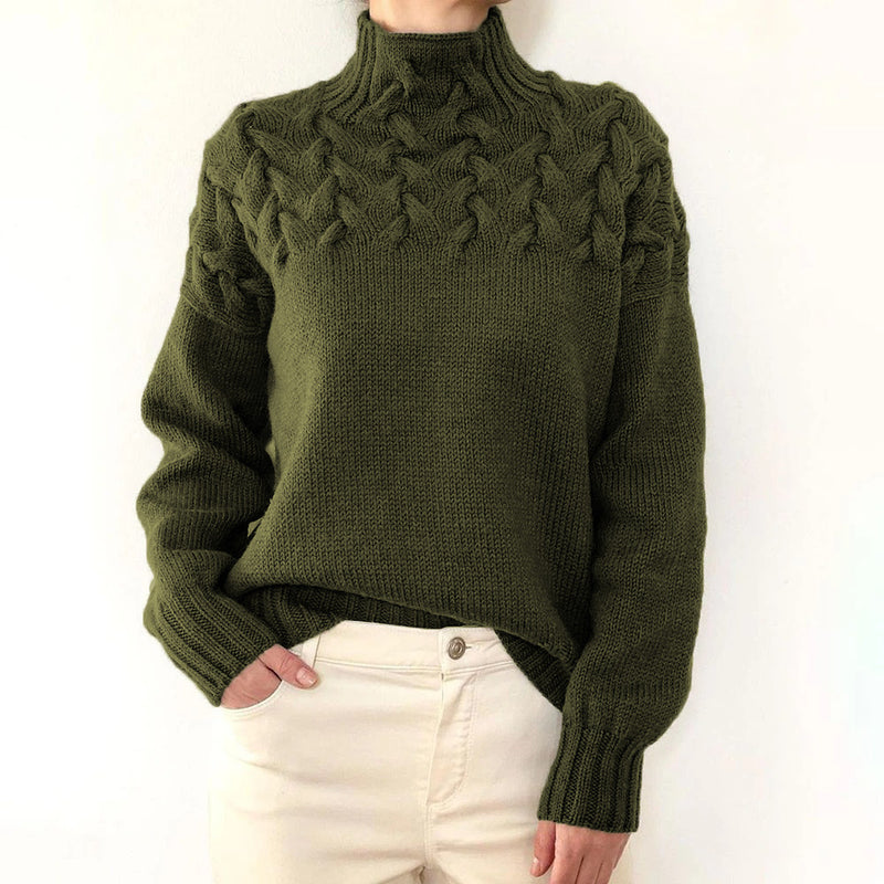 Solid Color High Collar Sweater GBLH 9856