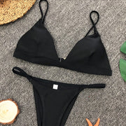 Sexy Solid Color Bikinis Swimsuit Two Piece Set CSYZ 1760