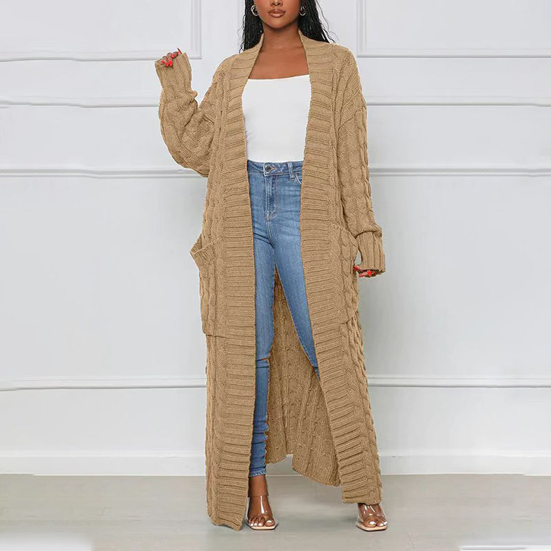 Plus Size Fashion Long Sleeve Long Sweater Jacket GOSD 6813
