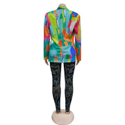 Fashion Print Long Sleeve Blazer BY 6557