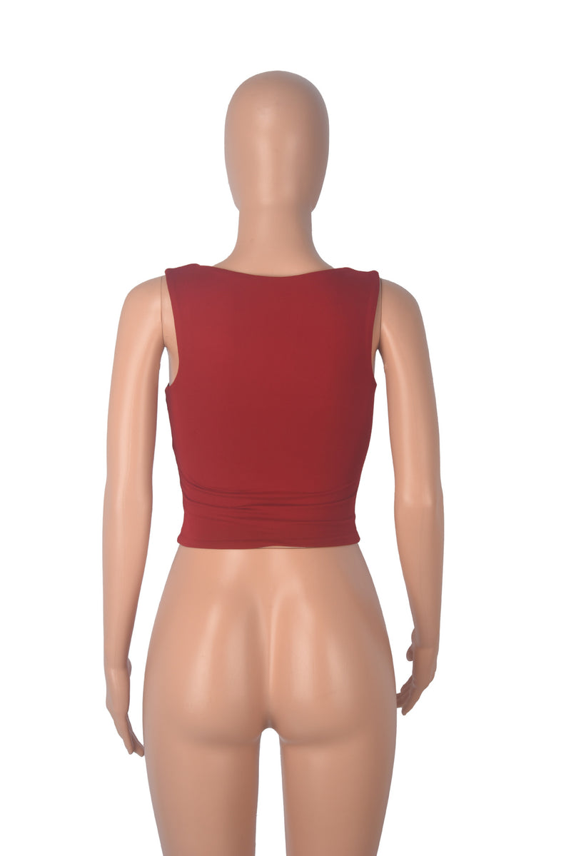 Casual Solid Color Skinny Bottom Shirt Top MZ 001
