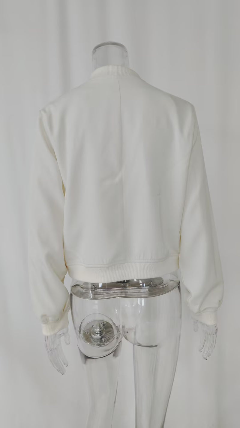 Plus Size Single Breasted Solid Color Long Sleeve Jacket GHHE 24594