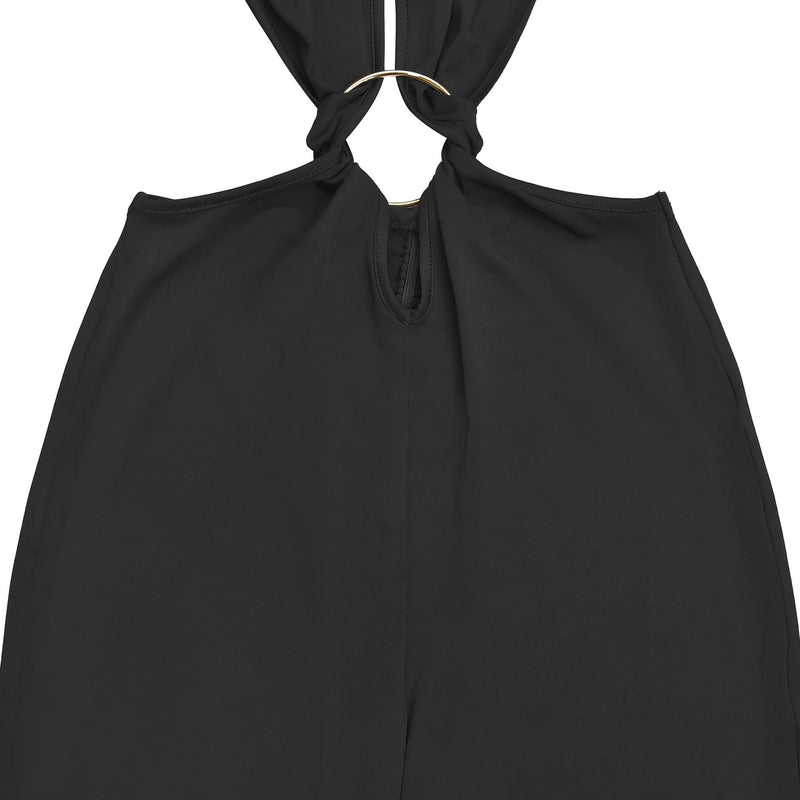 Sexy Tie Up Backless Solid Color Jumpsuit BY 7687