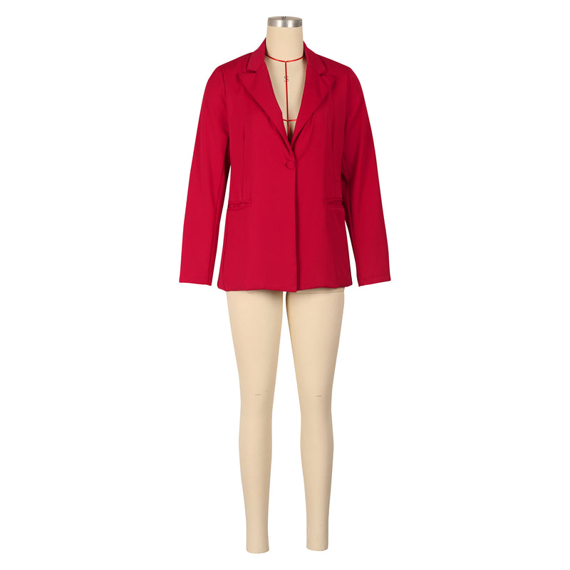 Solid Color Long Sleeve Loose Blazer AIL AL304