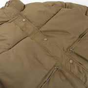 Long Sleeve Standing Collar Solid Color Cotton Jacket FL 23469