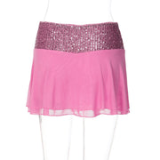 Sequin Patchwork Backless Sling Two Piece Skirts Set LJSF T6421544X
