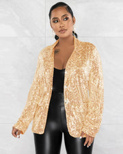 Casual Sequin Long Sleeve Blazer Coat TR 1280