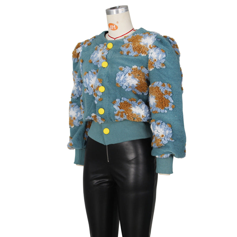 Floral Single breasted Short Coat ZSD 0562