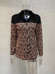 Long Sleeve Single breasted Printed Lapel Coat GYSM W0708