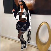 Printed Removable Two Wear Baseball Jacket MDF 5382