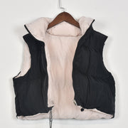 Reversible Wear Zipper Vest Warm Cotton Jacket GBTF 8099DN