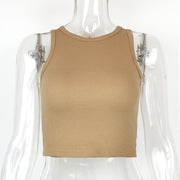Sleeveless Solid Color Tank Tops GZJF ZJ2503