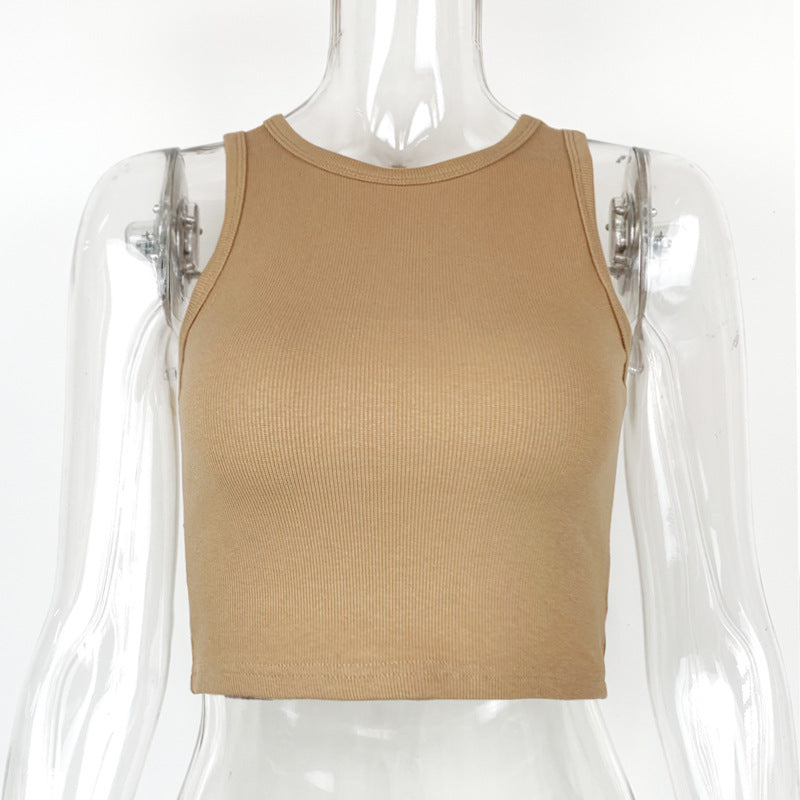 Sleeveless Solid Color Tank Tops GZJF ZJ2503
