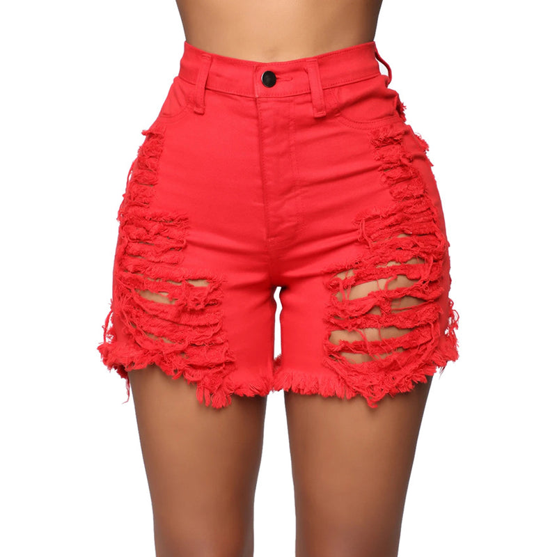 Plus Size Denim Ripped Hole Jeans Shorts MUE 2841