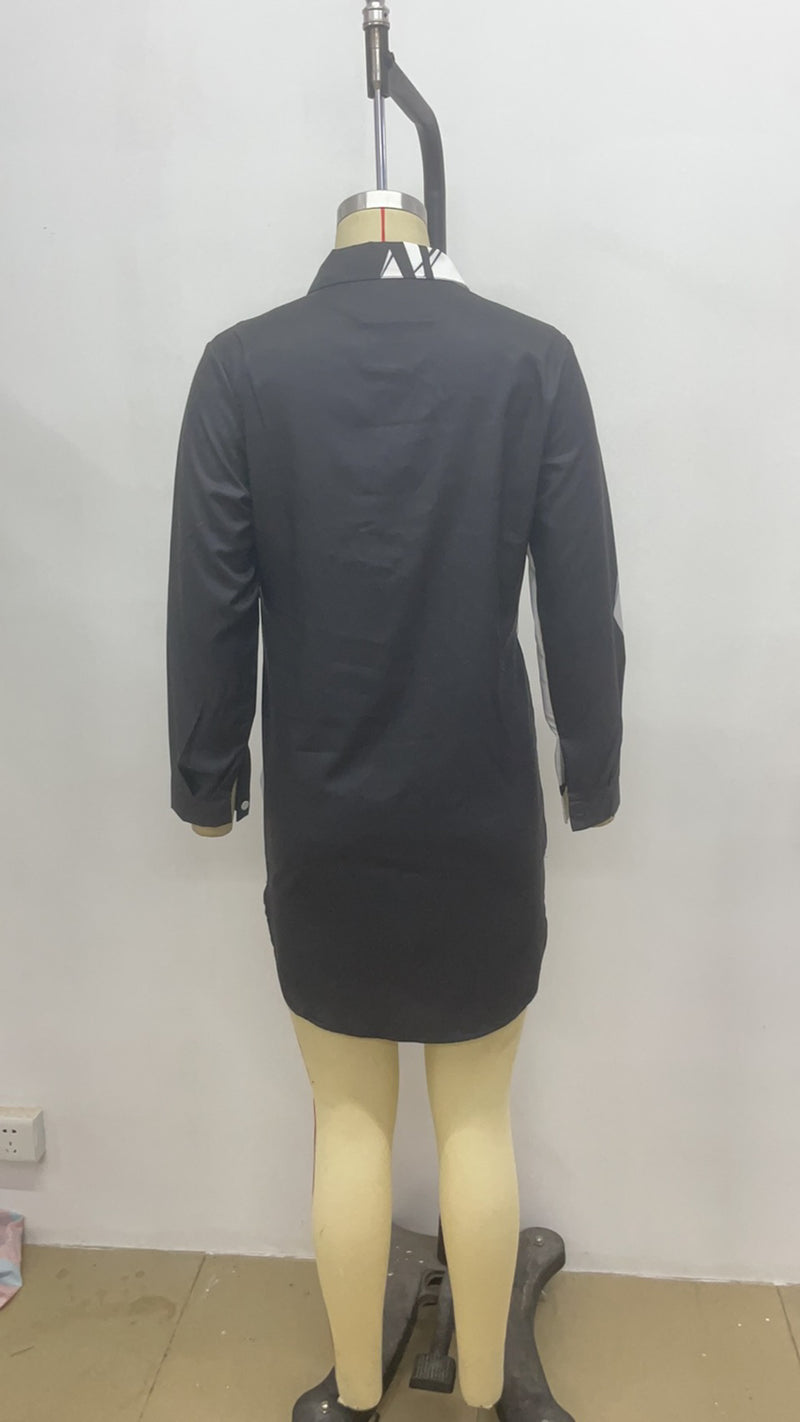 Plus Size Sexy Print Long Sleeve Shirts GSRX 7109