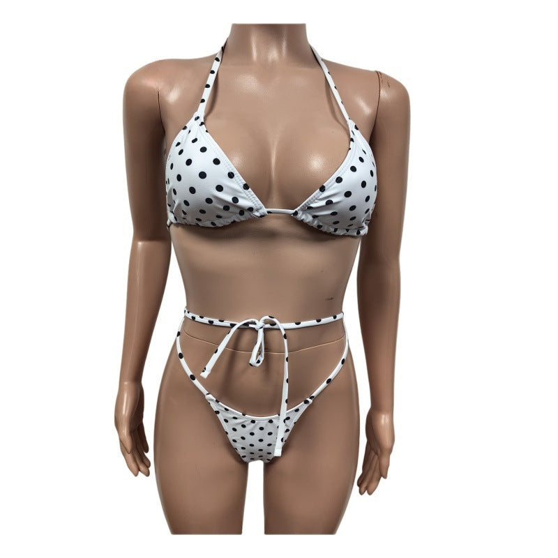 Polka Dots Print Bikinis Beach 3 Piece Swimsuit MEM 88696