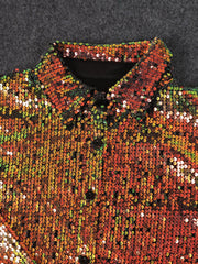 Long Sleeve Sequin Shirt Coats AIL AL293
