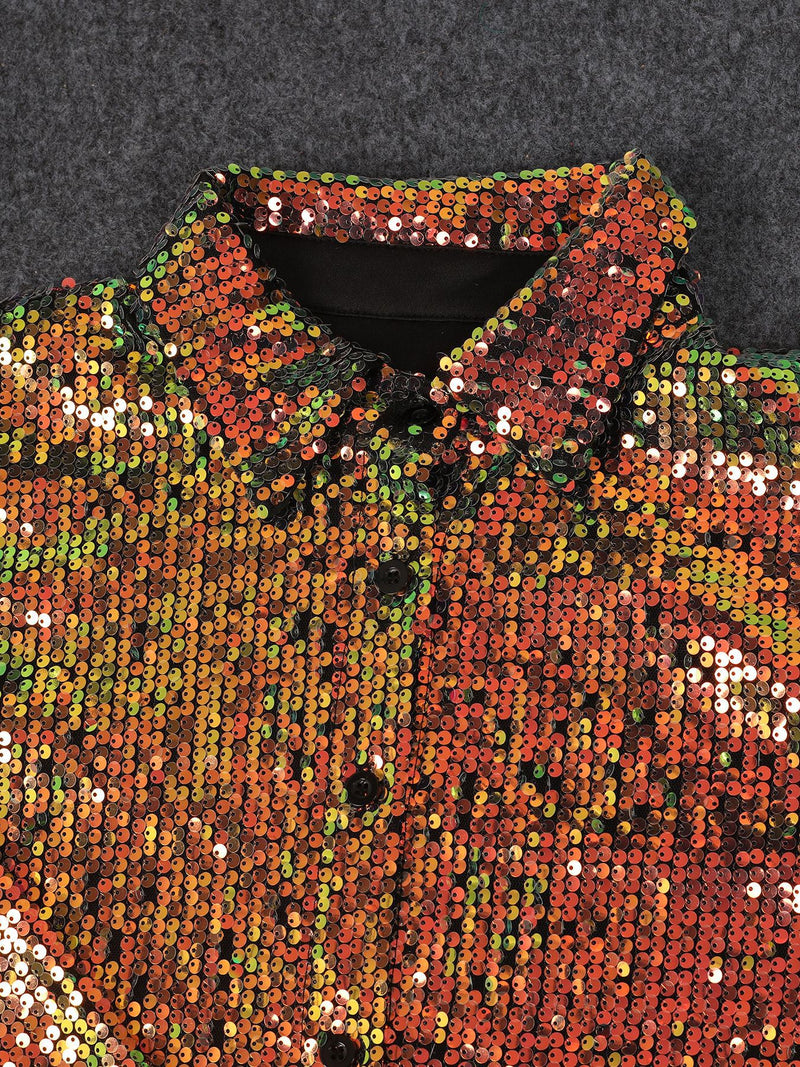 Long Sleeve Sequin Shirt Coats AIL AL293
