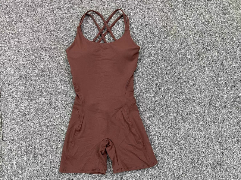 Sling Solid Color Sport Yoga Romper GQSA 71012