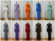 Mesh Patchwork Long Sleeve Maxi Dress GADE 11194