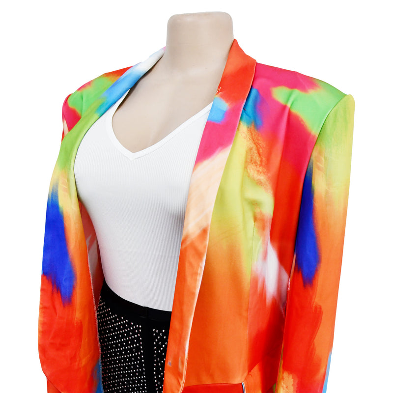 Fashion Print Long Sleeve Blazer BY 6557