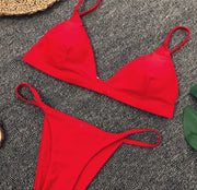 Sexy Solid Color Bikinis Swimsuit Two Piece Set CSYZ 1760