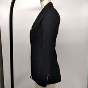 Solid Color Double Breasted Slim Blazer Coat XMY 9395