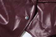 PU Leather Solid Color Irregular Coat XEF K25C77277