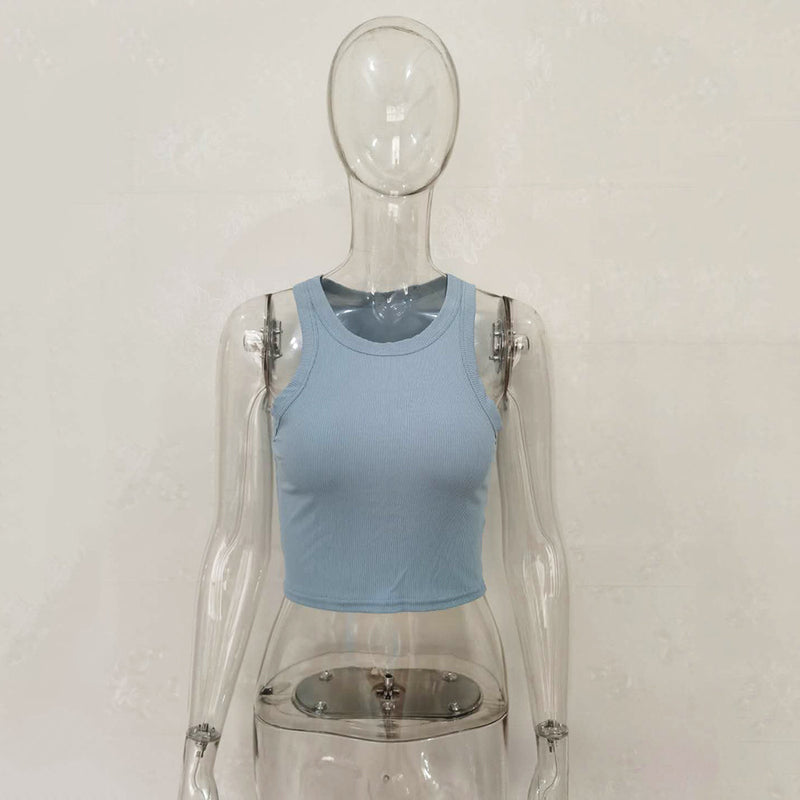Solid Color Sleeveless Tank Tops JHYB 9072