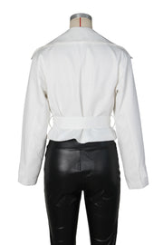Double breasted Lapel Tie Up Coat ZSD 0776