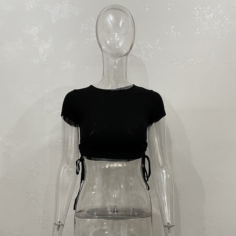 Short Sleeve Drawstring T Shirts JHYB 9105