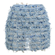Stripe Tassel Slim Mini Skirts GZJQ K24J49458