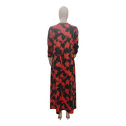 Plus Size Print Long Sleeve Knit Coat GRNH 8078