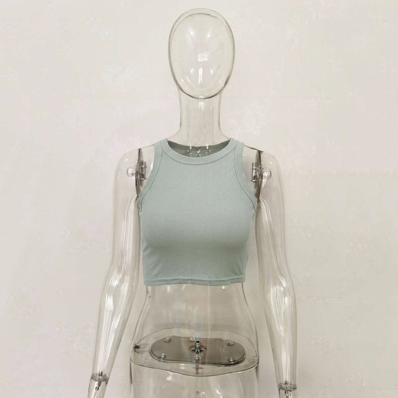 Solid Color Sleeveless Tank Tops JHYB 9072