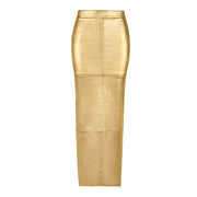 Patchwork Split PU Leather Half body Skirt GFRT 7662