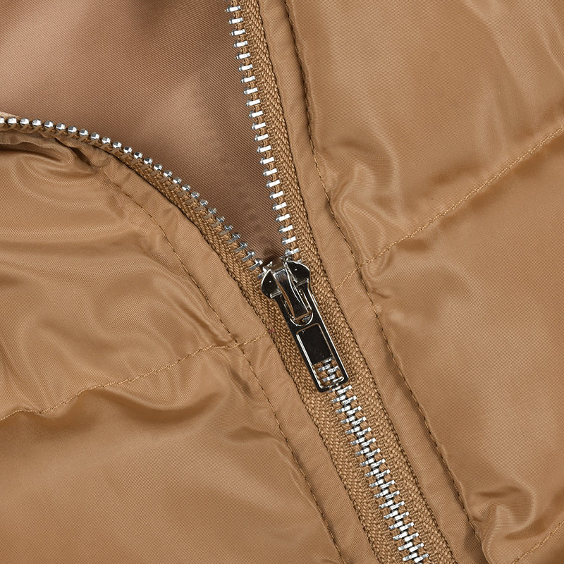 Zipper Sleeveless Cotton Filled Short Jacket GNZD 9511TD