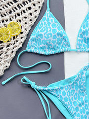 Leopard Print Tie Up Bikinis 2 Piece Set CSYZ C80W