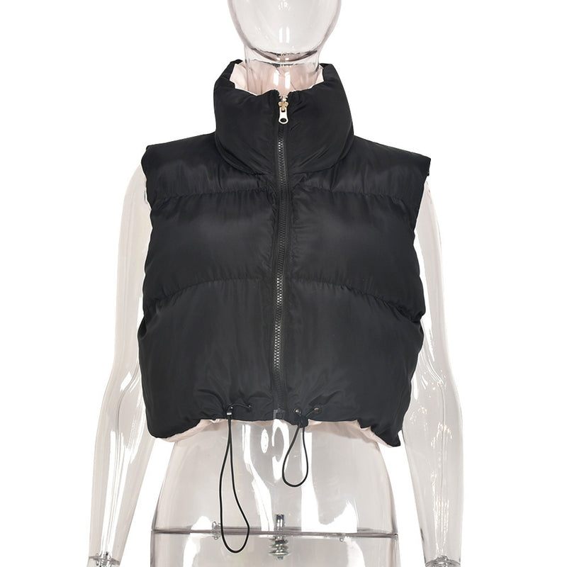 Reversible Wear Zipper Vest Warm Cotton Jacket GBTF 8099DN