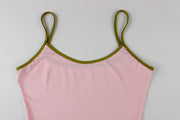 Contrast Color Sling Tie Up Skirt Suit GXIY K26L2518