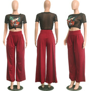 Plus Size Solid Color Loose Wide Leg Pants SH S2018