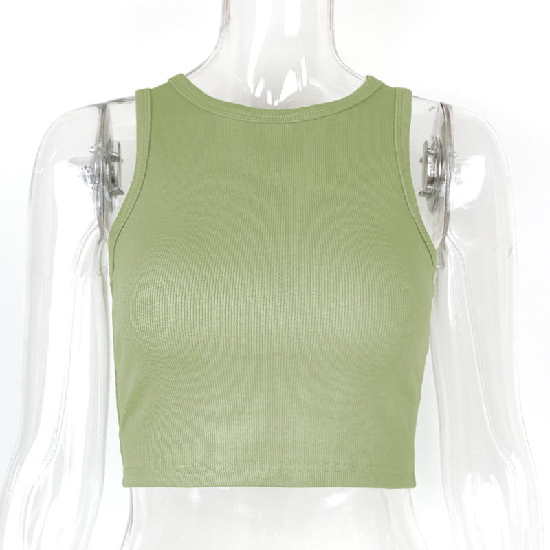 Sleeveless Solid Color Tank Tops GZJF ZJ2503