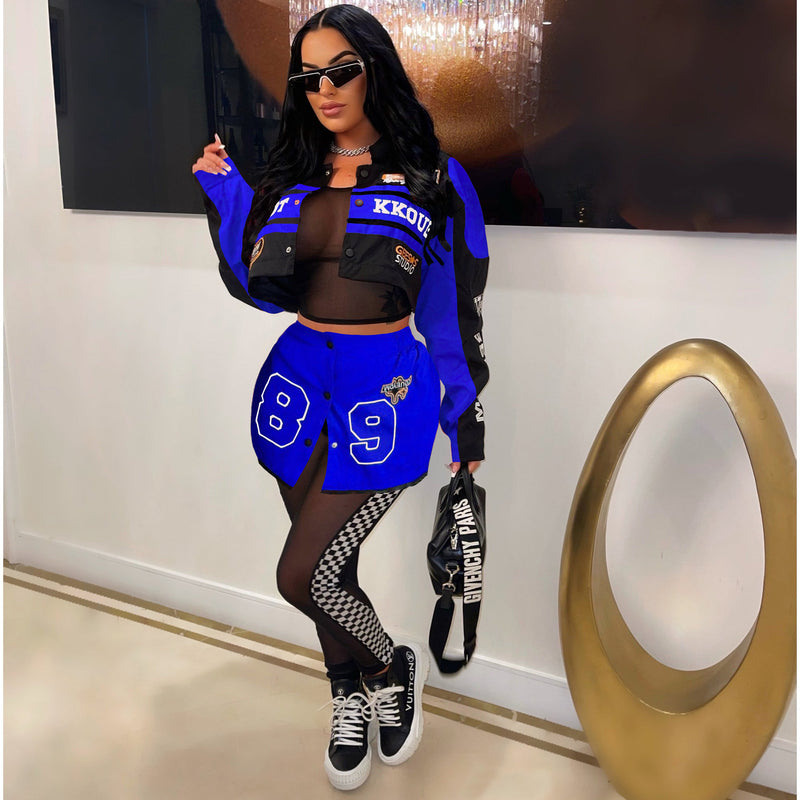 Printed Removable Two Wear Baseball Jacket MDF 5382