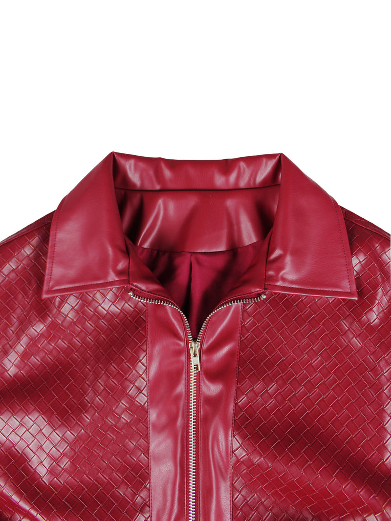 PU Leather Loose Zipper Jackets ZSD 0774