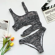 Sexy Hollow Out Bikini One Piece Swimsuit CASF 8971