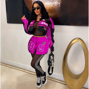 Printed Removable Two Wear Baseball Jacket MDF 5382