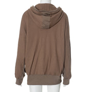 Solid Color Long Sleeve Hooded Coat GSZM ZTP1387