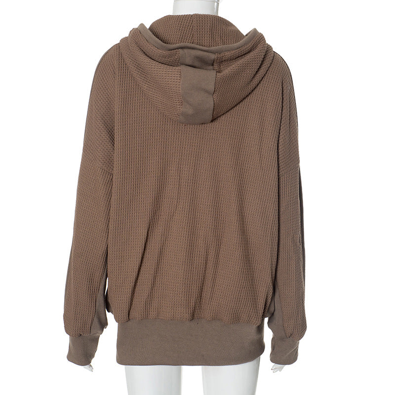 Solid Color Long Sleeve Hooded Coat GSZM ZTP1387
